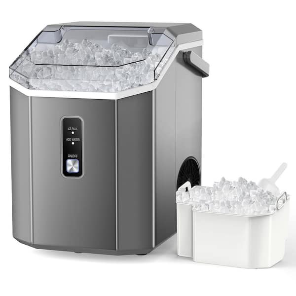 COWSAR 8.66 in. 33 lbs. Portable Countertop Nugget/Pebble Ice Maker in Grey