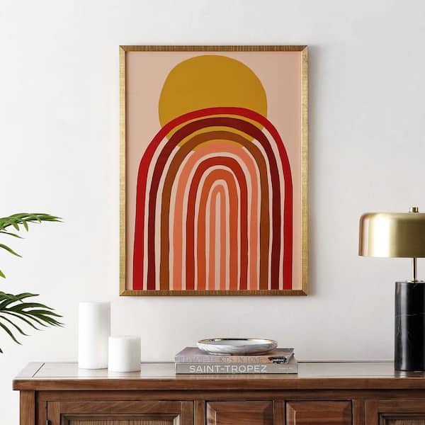SAFAVIEH Here Comes The Sun Framed Mixed Media Abstract Wall Art 4 in. x 21 in.