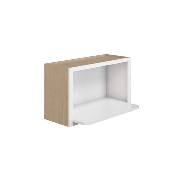 Norfolk Assembled 30 in. W x 18 in. H x 12 in. D Plywood Wall Microwave Cabinet with Shelf in Painted White
