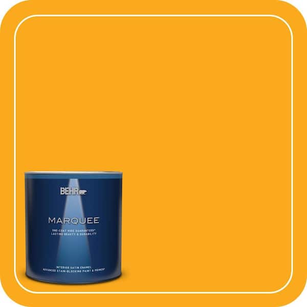 BEHR MARQUEE 1 qt. #P270-7 Sunny Side Up Satin Enamel Interior Paint & Primer