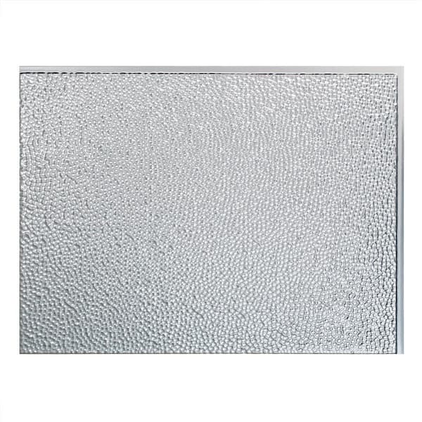 Fasade 18.25 in. x 24.25 in. Brushed Aluminum Hammered PVC Decorative Backsplash Panel