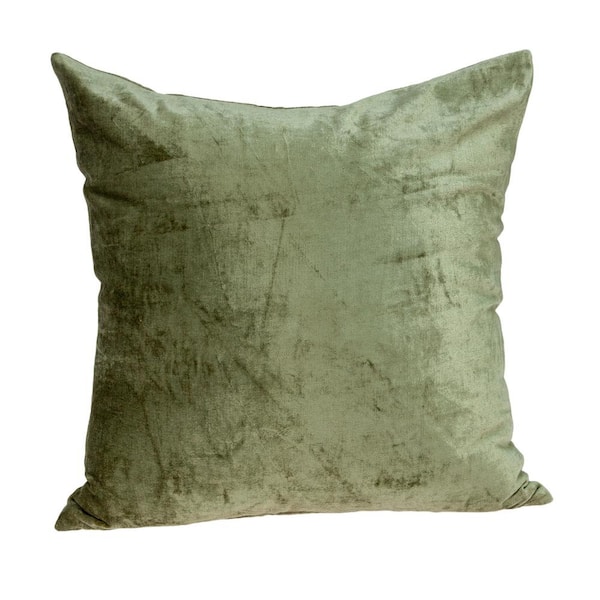 PARKLAND COLLECTION Sphene Olive Solid Throw Pillow 18" x 18"