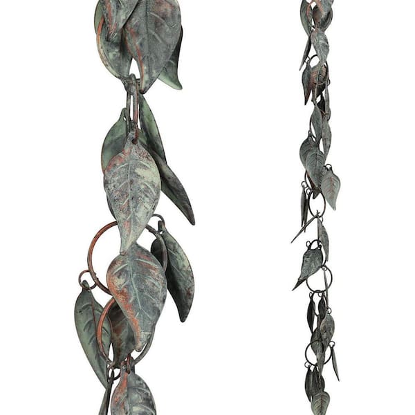8.5 FT Metal Leaves Rain Chain