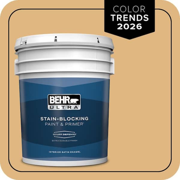BEHR ULTRA 5 gal. #M270-5 Beehive Extra Durable Satin Enamel Interior Paint & Primer