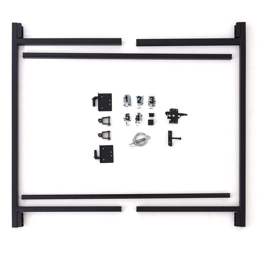 Adjustable Black Steel Frame Gate Building Kit for 60"-96" Openings