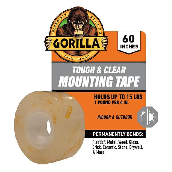 1 in. x 1.67 yds. Tough and Clear Mounting Anti-Slip Double Sided Tape