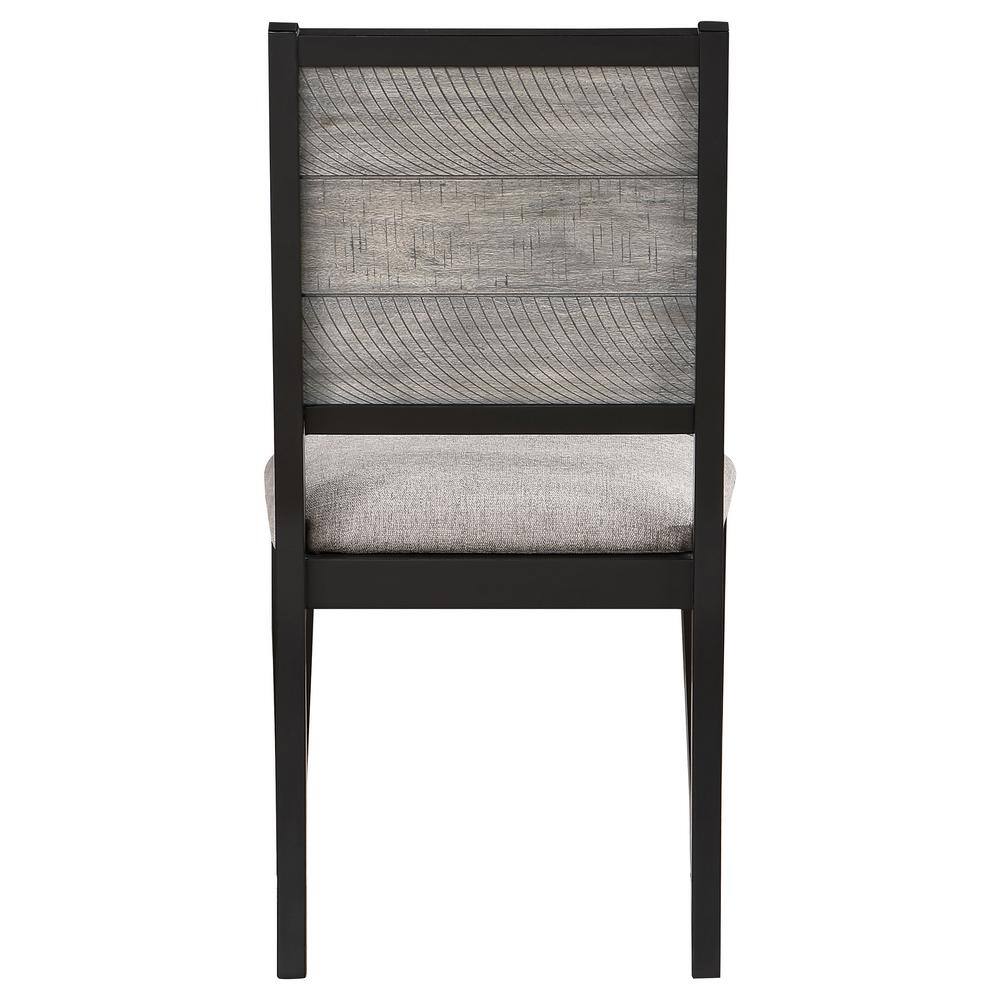 Gray Upholstered Rustic Side Chair with Wood Frame