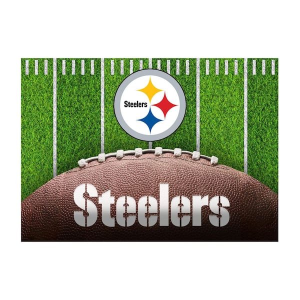 Pittsburgh Steelers Green Football Field 5X7 ft Washable Indoor Area Rug