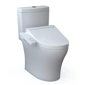 Aquia IV 2-piece 0.8/1.28 GPF Dual Flush Elongated Standard Height Toilet in. Cotton White, C2 Washlet Seat Included
