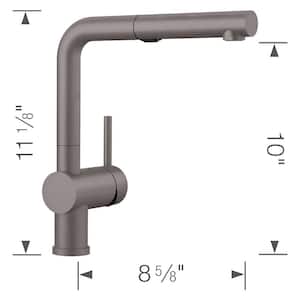 Linus Single-Handle Pull Out Sprayer Kitchen Faucet in Metallic Gray