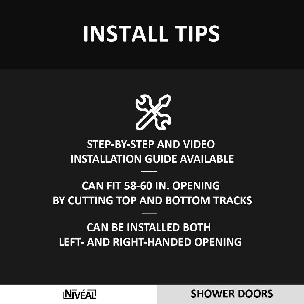 Matte Black Semi-Frameless Sliding Tub Door with Clear Tempered Glass