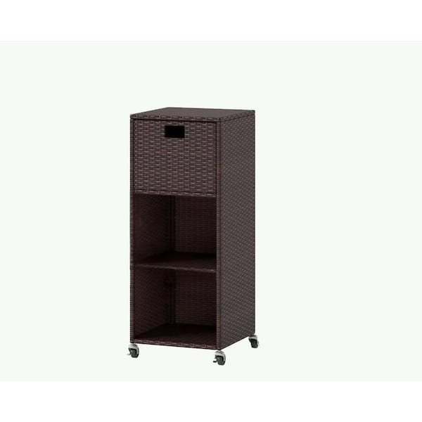 16 in. W x 16 in. D x 40 in. H Brown Outdoor Storage Cabinet