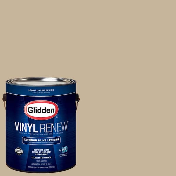Glidden Vinyl Renew 1 gal. #HDGWN40 Jefferson House Tan Low-Lustre Exterior Paint with Primer