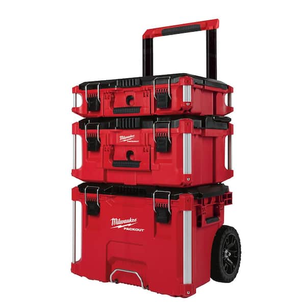 Milwaukee 8426-8425-8424 PACKOUT 22 in. Rolling Tool Box, 22 in. Large Tool Box and 22 in. Medium Tool Box - 1