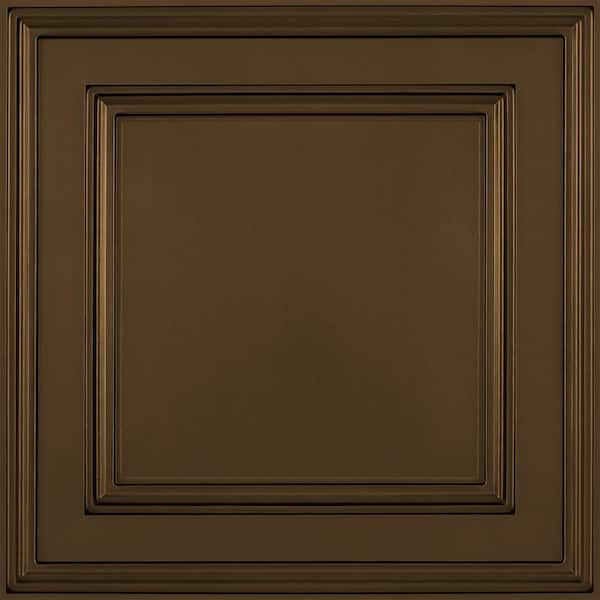 Cambridge Faux Bronze 2 ft. x 2 ft. Lay-in or Glue-up Ceiling Panel (Case of 6)