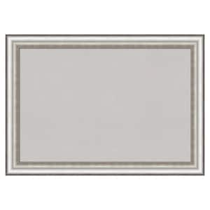 Salon Silver Framed Grey Corkboard 41 in. x 29 in. Bulletin Board Memo Board