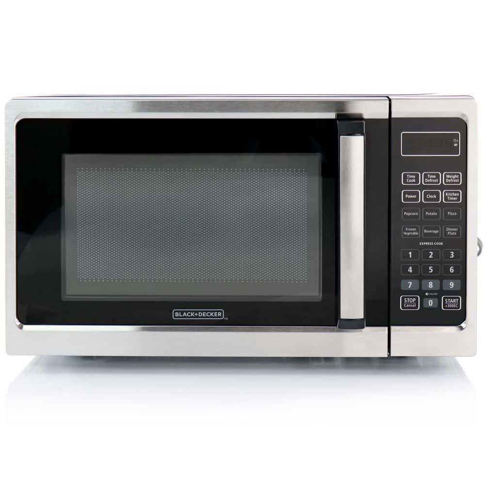 Black and Stainless Steel 700 Watt Digital Microwave Oven