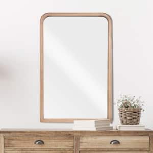 20 in. W x 30 in. H Rectangle Bonnevaux Natural Pine Wood Finish Wall Mirror - Right-Angled Bottom French Country