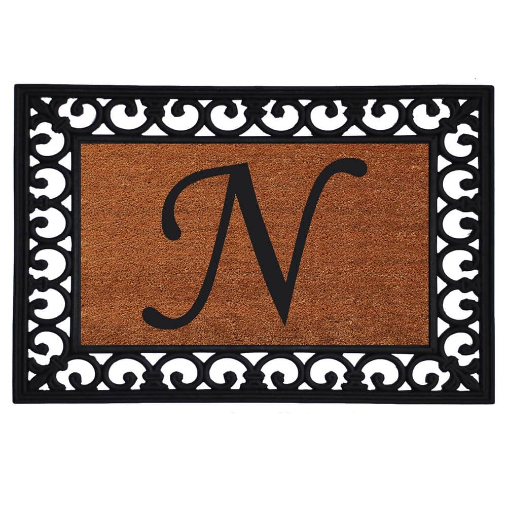 Monogram Insert Door Mat 19 in. x 25 in. (Letter N)