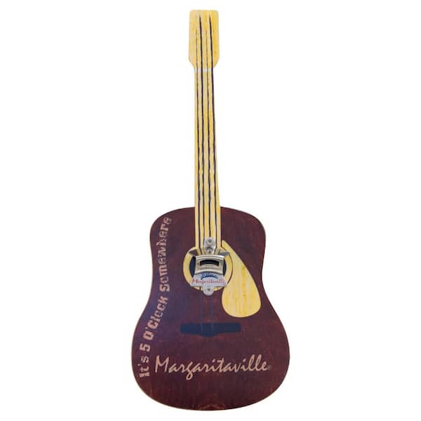 Margaritaville It's 5 o'clock Somewhere Bottle Opener Guitar Shape Wall Art Sign
