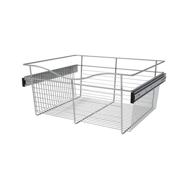 Rev-A-Shelf 11 in. H x 24 in. W Chrome Steel 1-Drawer Wide Mesh Wire Basket