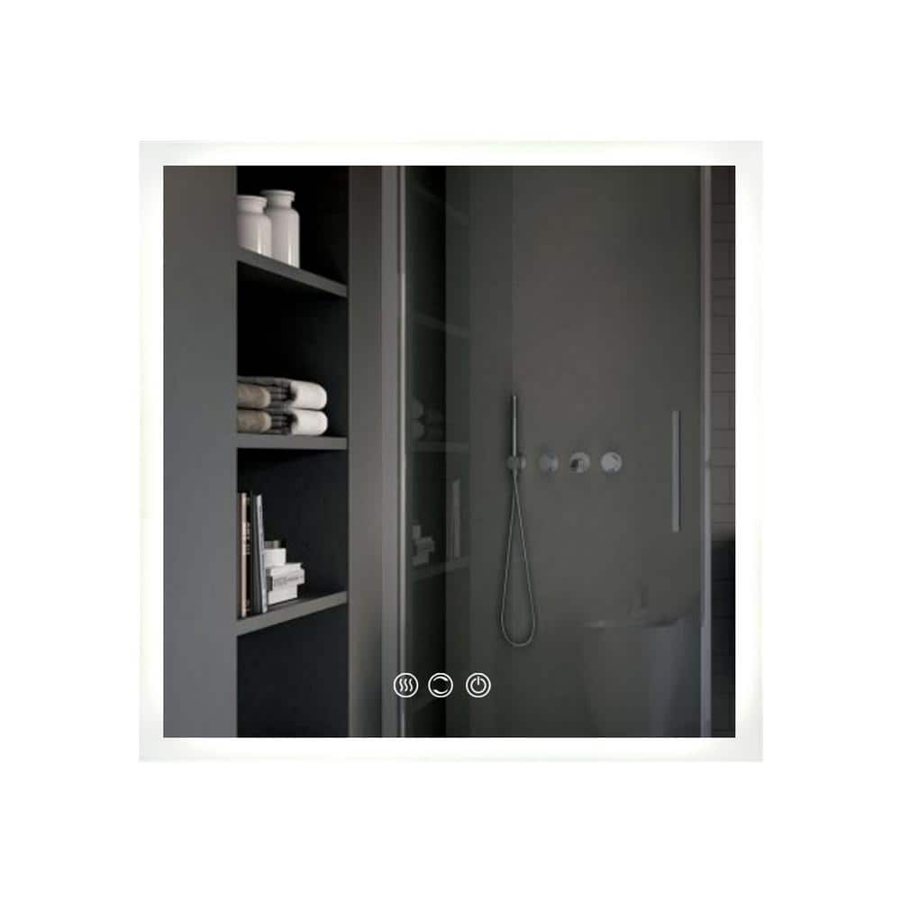 35 in. W x 35 in. H Square Frameless Anti-Fog Wall-Mounted Bathroom Vanity 
