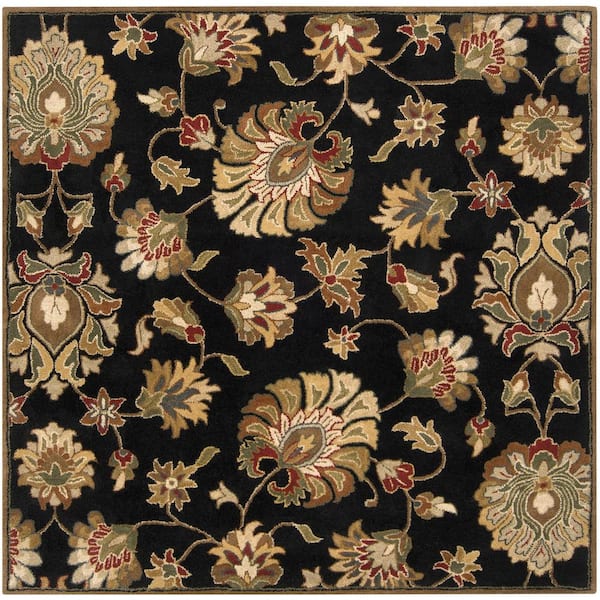 Livabliss John Black 10 ft. Square Area Rug