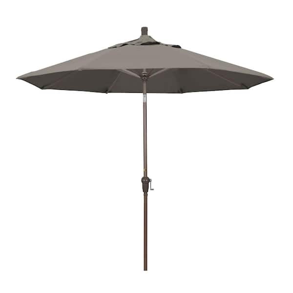 California Umbrella 9 ft. Aluminum Auto Tilt Patio Umbrella in Taupe Pacifica
