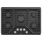 Profile 30 in. Gas Cooktop in Black with 5 Burners with Rapid Boil Burner Technology