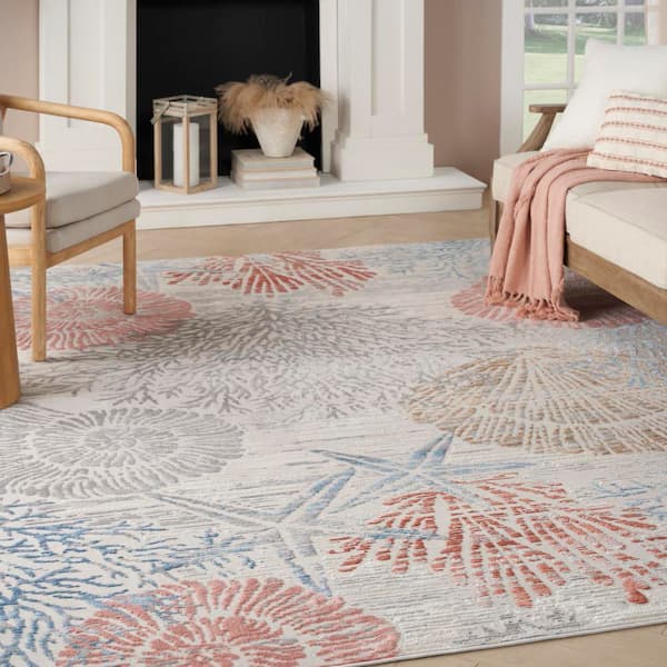Pompeii Multicolor 10 ft. x 14 ft. Nature-inspired Contemporary Area Rug