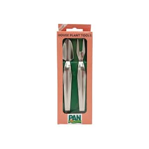English Garden 7 in. Stainless Steel Mini Fork and Trowel Houseplant Tool Set