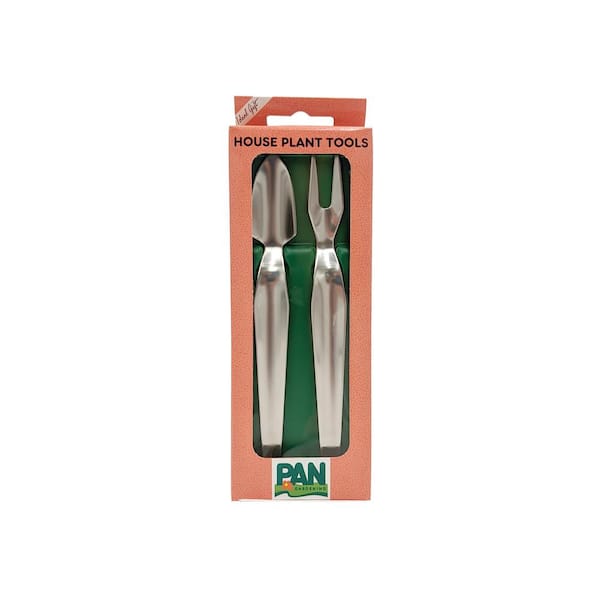 Unbranded English Garden 7 in. Stainless Steel Mini Fork and Trowel Houseplant Tool Set