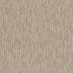 Smooth Summer Beachwood Gray 37 oz. Polyester Pattern Installed Carpet