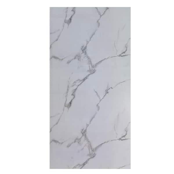 Mediterraneo 8 ft. x 4 ft. Decorative PVC Marble Sheet in Calacatta