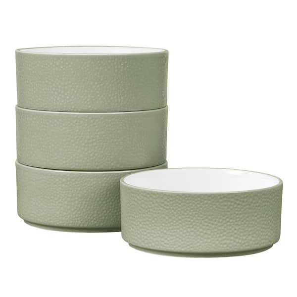 Noritake Colortex Stone Sage 6 in., 20 fl. oz. Porcelain Cereal Bowls, (Set of 4)