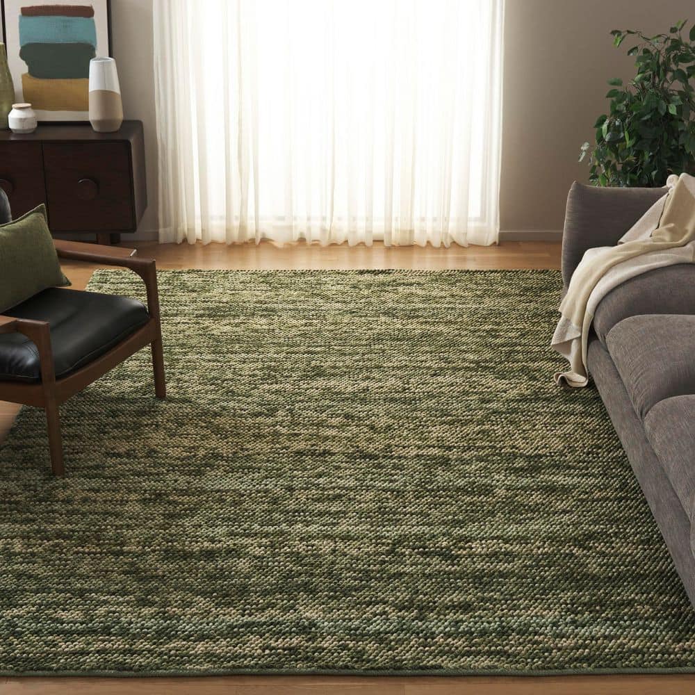 SAFAVIEH Natura 9 ft. x 12 ft. Green/Ivory Textured Solid Area Rug