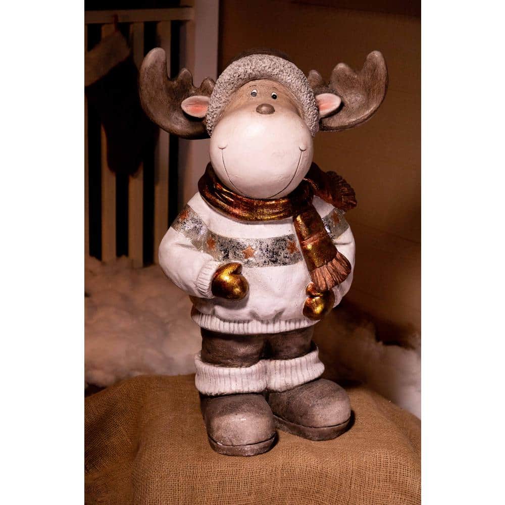 32 in. Christmas Reindeer Statue