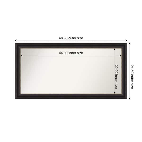 Amanti Art Trio Oil Rubbed Bronze 48.5 in. x 24.5 in. Custom Non-Beveled Recycled Polystyrene Framed Bathroom Vanity Wall Mirror