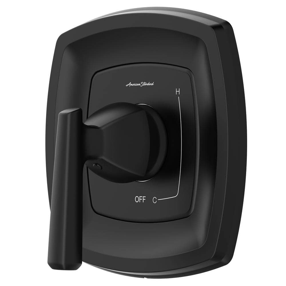 Matte Black Edgemere Shower Trim Kit with Lever Handle