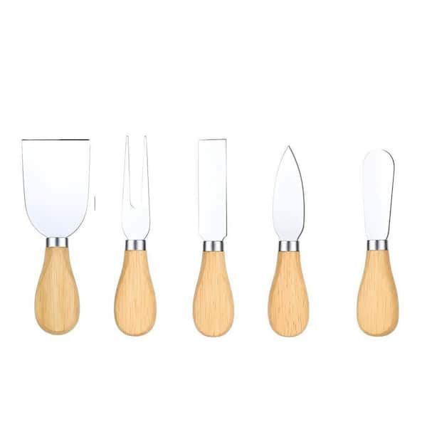 20-Piece Mini Steel Stainless Cheese Knives, Wooden Handle Cheese Knife Set for Charcuterie Board