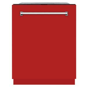 Monument 24 in. in Red Matte 3rd Rack Top Touch Control Tall Tub Dishwasher with Stainless Steel Tub, 45dBa