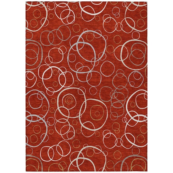 Chantille Machine Washable Indoor/Outdoor Abstract ACN2408 Red 3 ft. x 4 ft. Area Rug