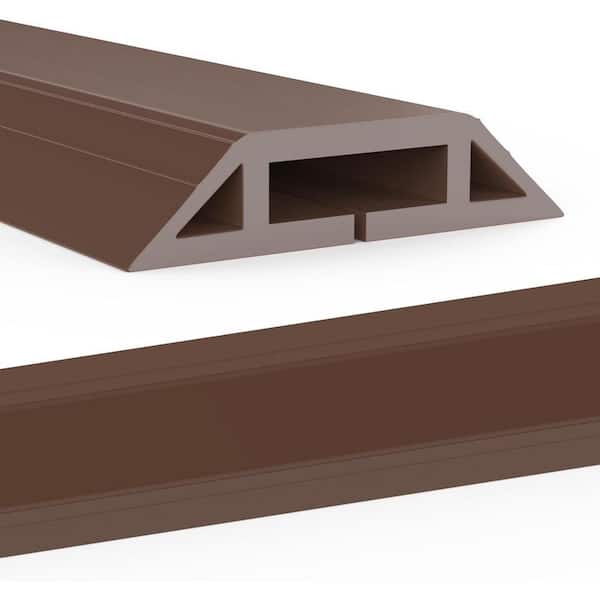 10 ft. Heavy Duty PVC Flexible Floor Cable Cover Cord Hider to Protect and Prevent Trip Hazard, Indoor/Outdoor Use Brown