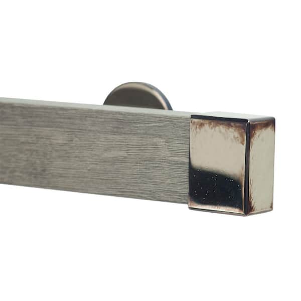 Art Decor Kontur Wood 84 in. Non-Adjustable Single Traverse Window Curtain Rod Set in Cassis with Burnt Nickel Endcap