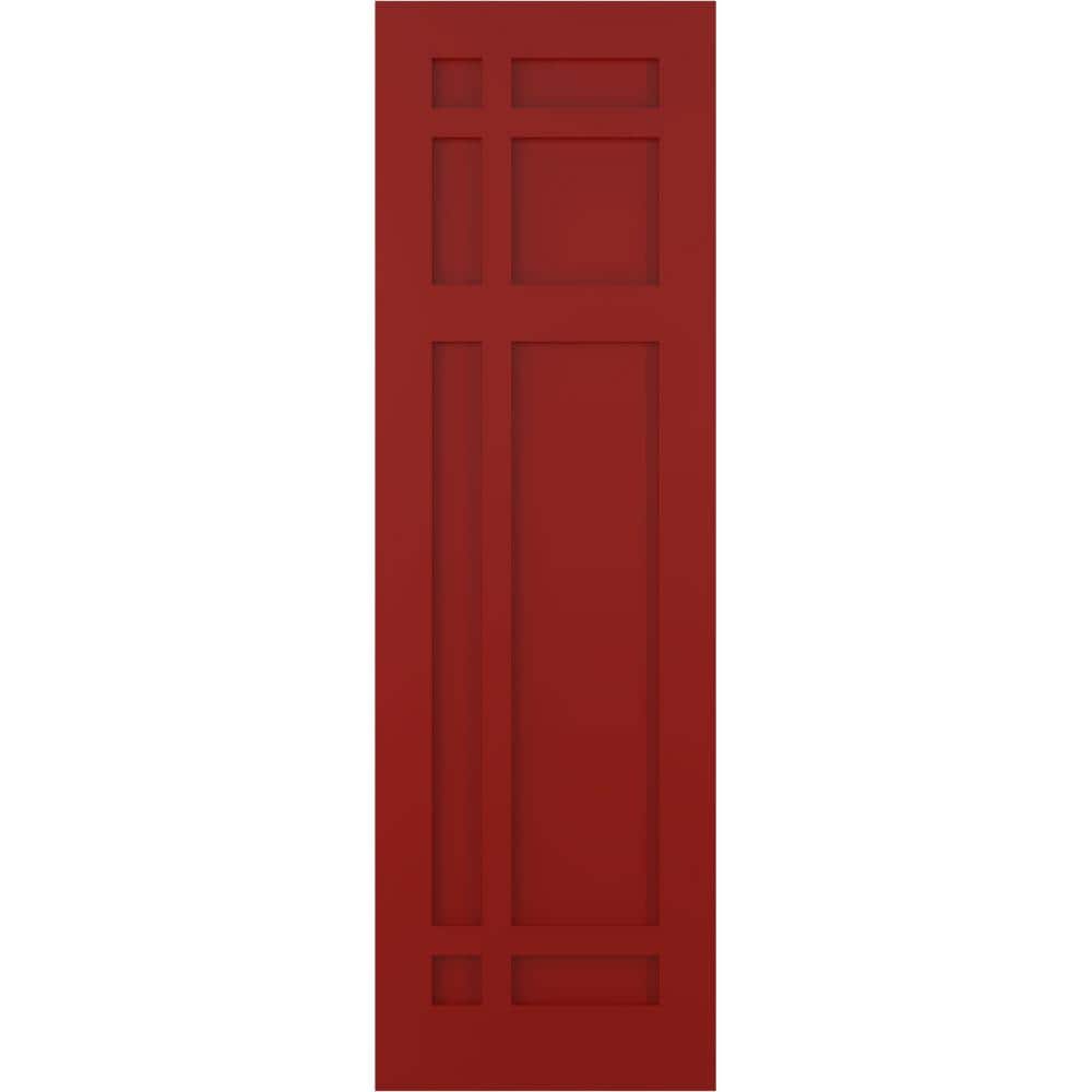 15 in. x 66 in. Flat Panel True Fit PVC San Juan Capistrano Mission Style Fixed Mount Shutters Pair in Fire Red price history on PriceWatchPro