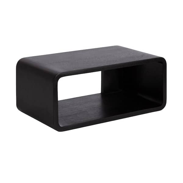 Deguara 18 in. W x 10 in. D Black Wood Decorative Wall Shelf