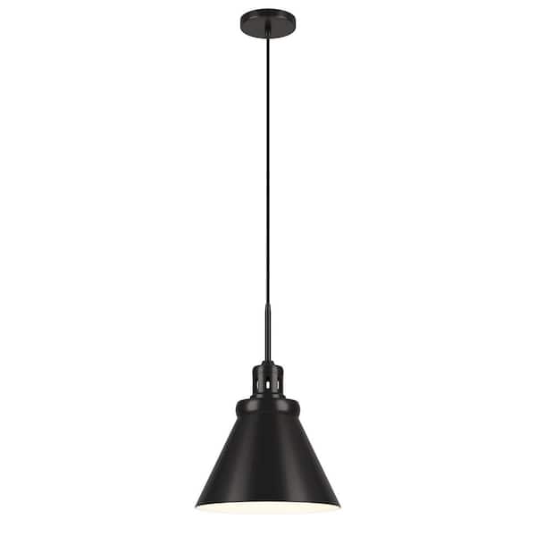 Meyer&Cross Zeno 12 in. 1-Light Modern Blackened Bronze Pendant with Metal Shade