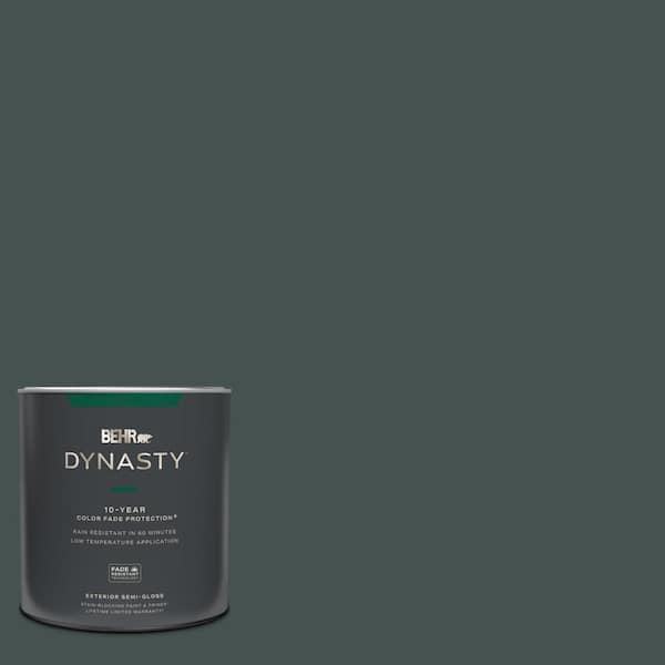 BEHR DYNASTY 1 qt. #MQ6-44 Black Evergreen Semi-Gloss Exterior Stain-Blocking Paint & Primer