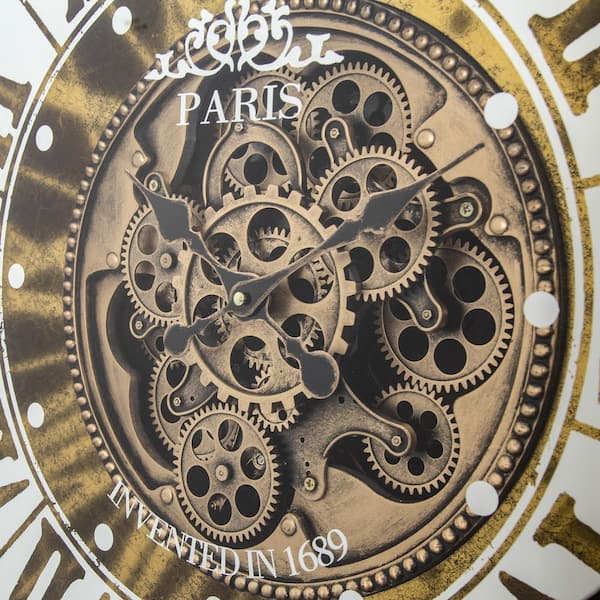 antique clock face with gears