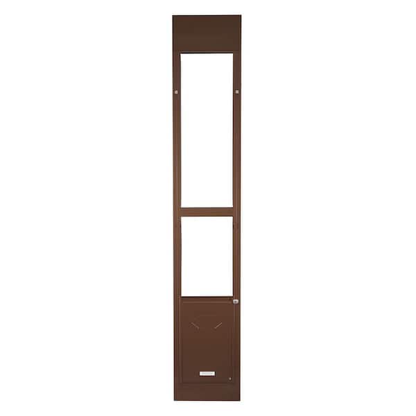 Dog Door for Sliding Door, 75 7/8 to 80 11/16 in. Aluminum Alloy Frame, 10 1/4 x 16 1/4 in. Flap Door Mounted Pet Door